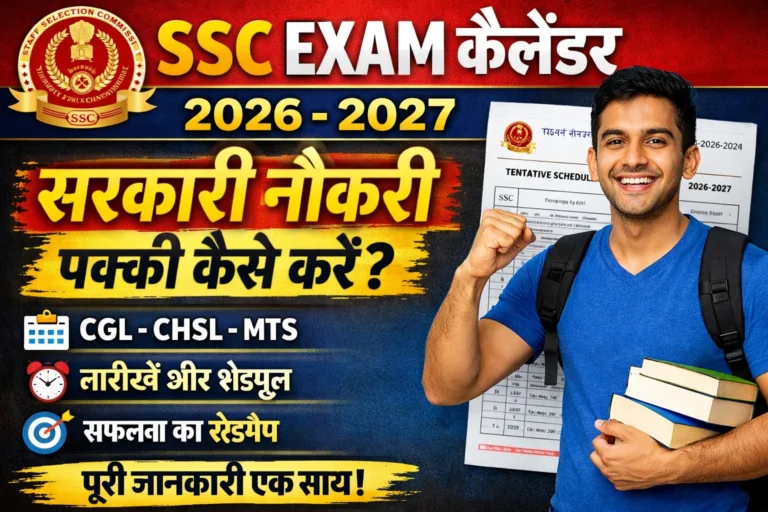 SSC Exam Calendar 2026-27 जारी | CGL, CHSL, MTS सभी परीक्षाओं की तारीखें