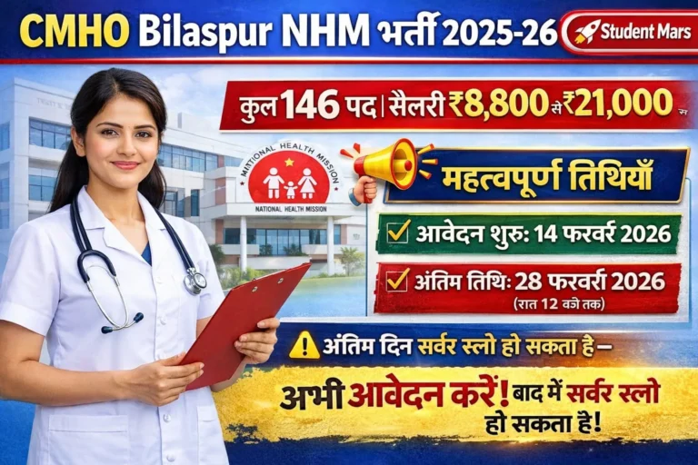 CMHO Bilaspur NHM Recruitment 2026 ll कुल 146 पद | संविदा भर्ती