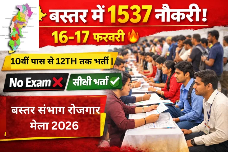 सुकमा रोजगार मेला 2026 | 10वीं पास से PG तक भर्ती | No Exam Direct Interview