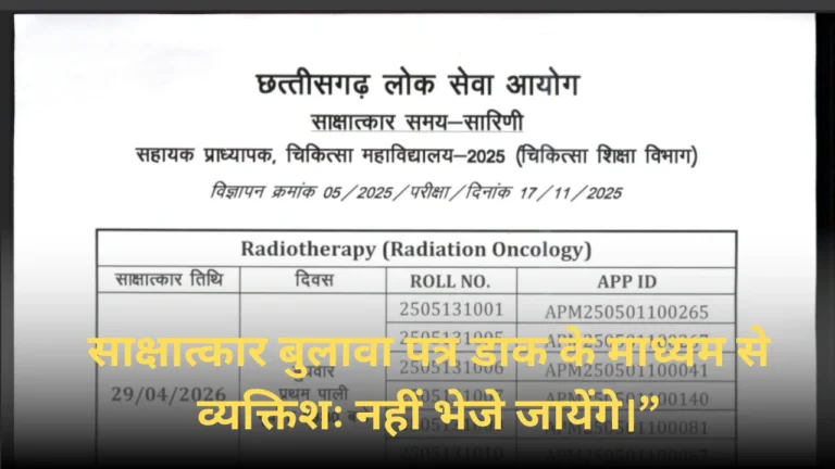 असिस्टेंट प्रोफेसर (सहायक प्राध्यापक) की भर्ती का इंटरव्यू शेड्यूल